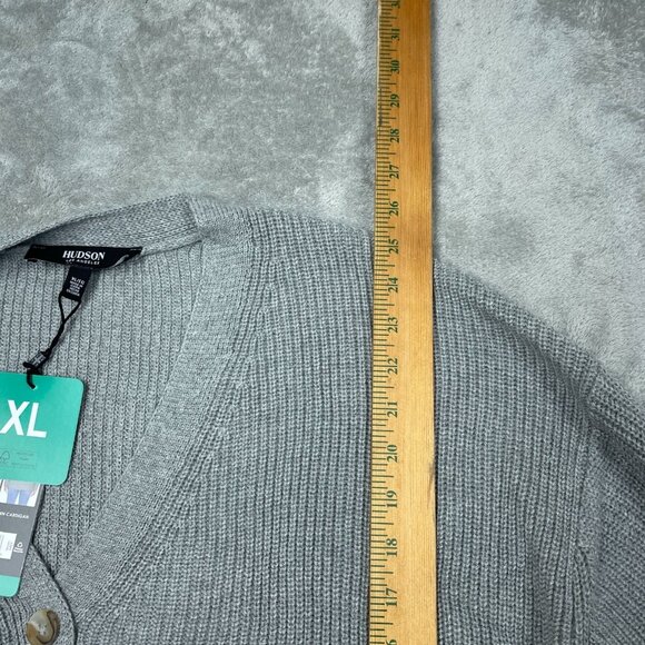 Hudson Los Angeles XL Gray Cotton Buttondown Cardigan Sweater NWT 6638 - Picture 6 of 8